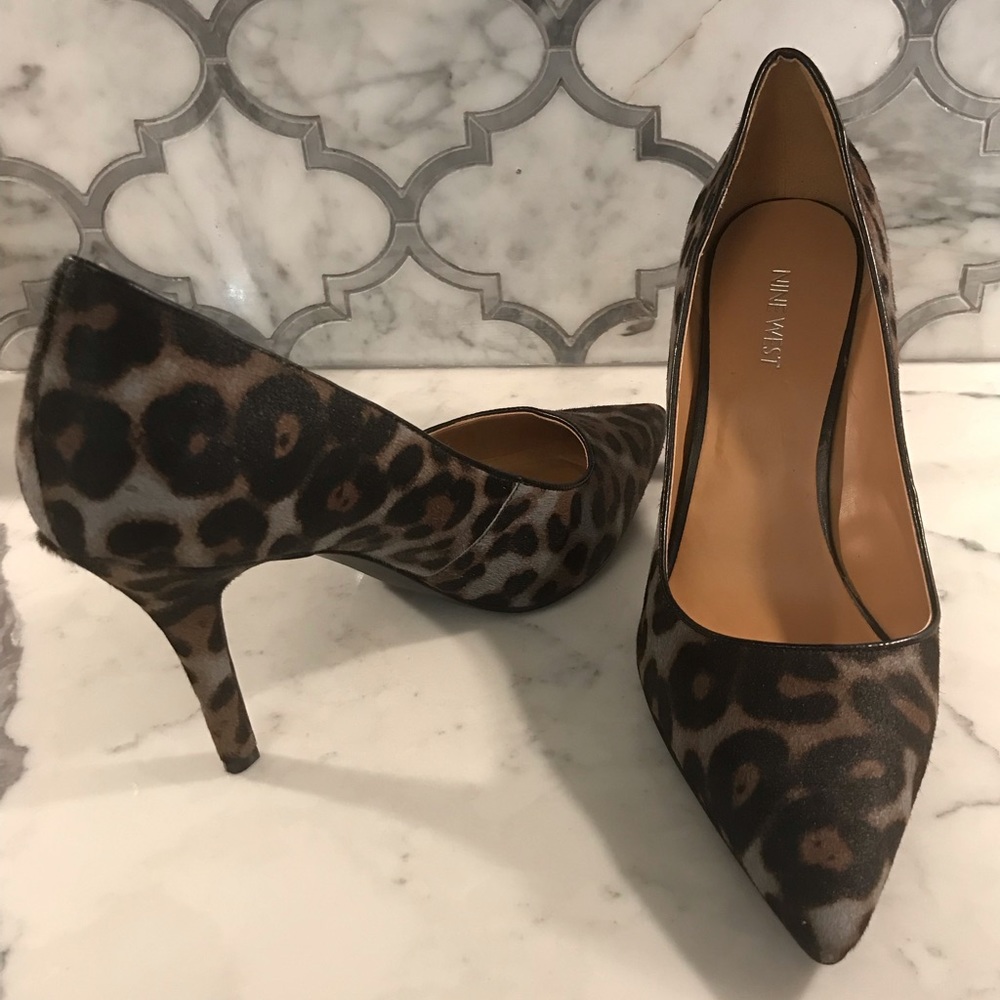 Nine West pony hair pump. Animal print 11M